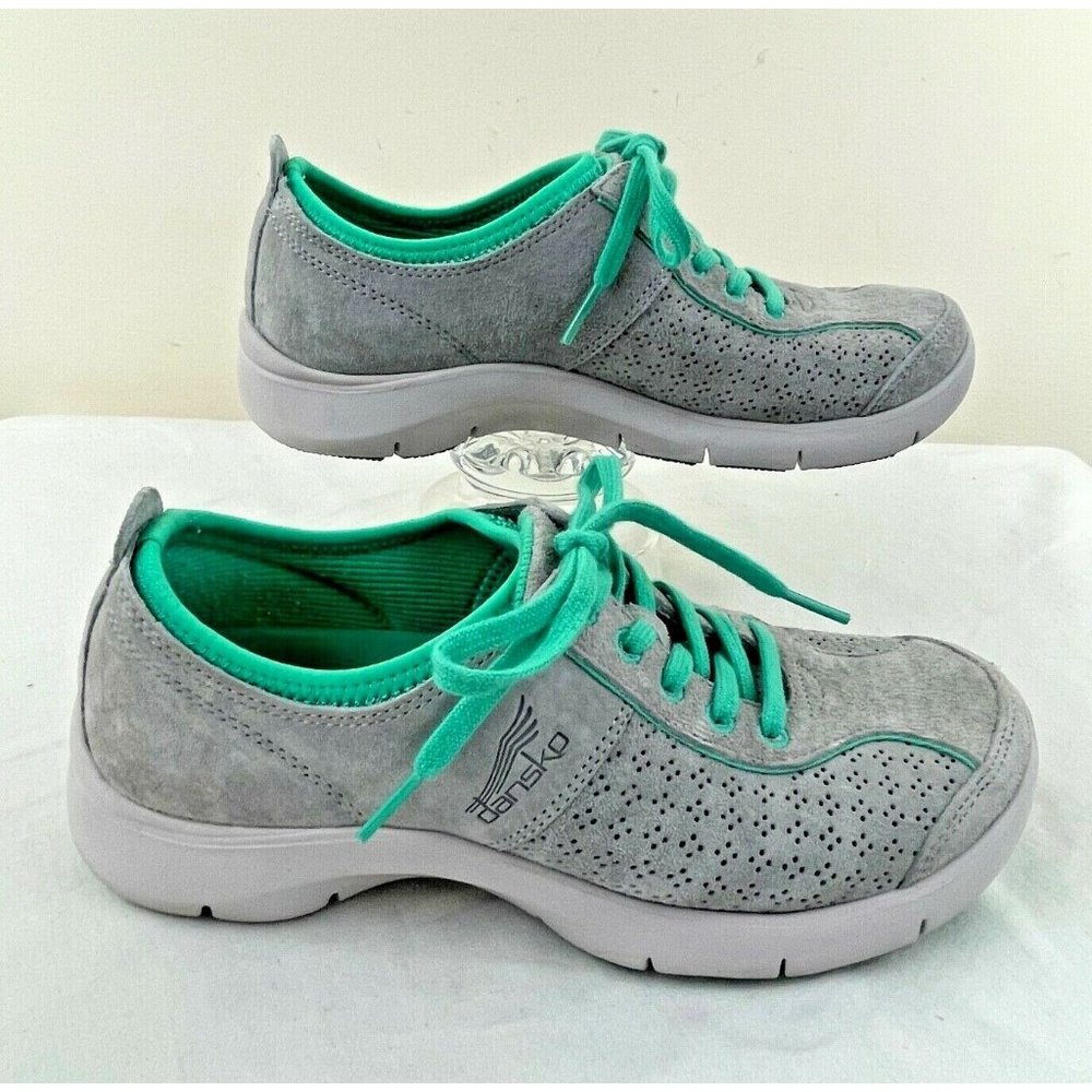 Dansko Elise Comfort Lace Up Gray Suede Sneakers Shoes Size 36 (US 5.5-6) - Picture 2 of 12